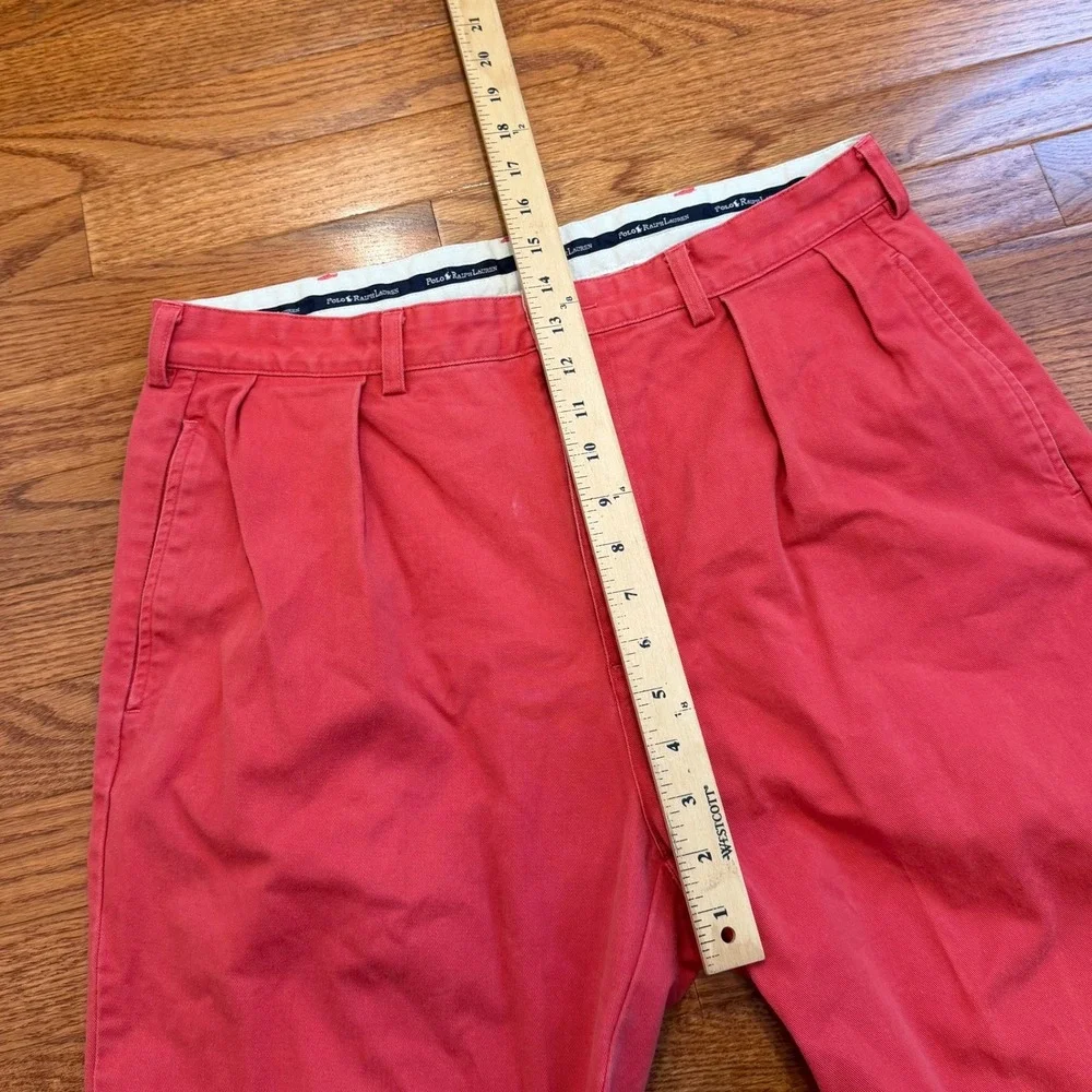 Vintage Polo Ralph Lauren Andrew Pants Fits Mens 34x29 Salmon Pink Pleated Chino